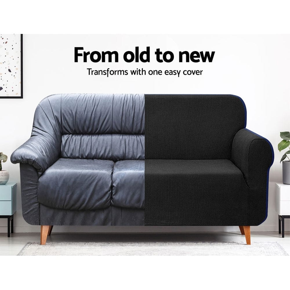 Artiss Furniture > Sofas > Sofa Accessories Artiss Sofa Cover Couch Covers 3 Seater High Stretch Black