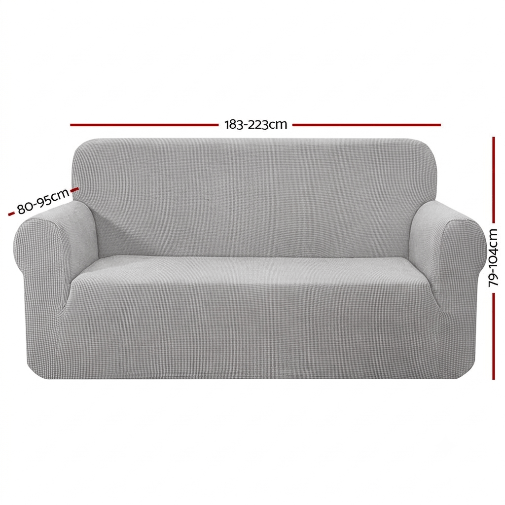 Artiss Furniture > Sofas > Sofa Accessories Artiss Sofa Cover Couch Covers 3 Seater High Stretch Grey