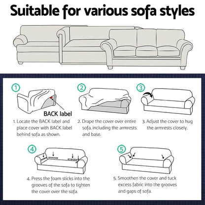 Artiss Furniture > Sofas > Sofa Accessories Artiss Sofa Cover Couch Covers 3 Seater High Stretch Grey