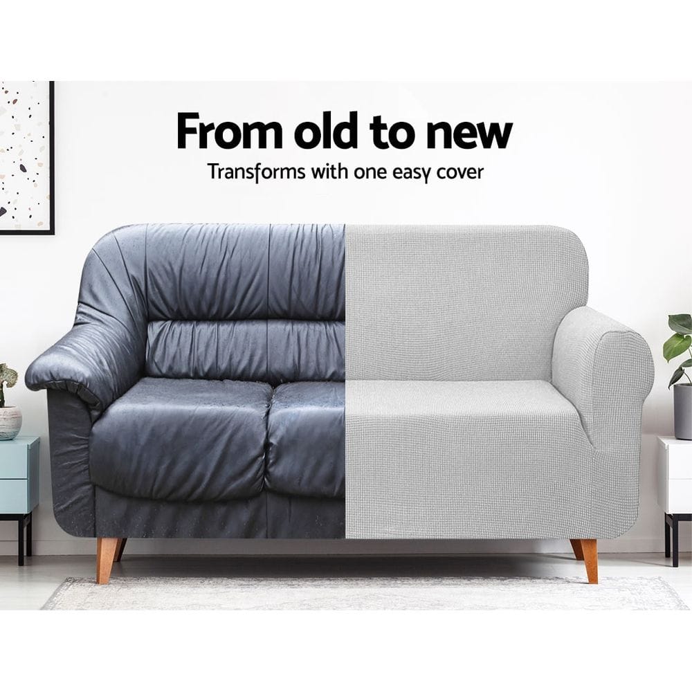 Artiss Furniture > Sofas > Sofa Accessories Artiss Sofa Cover Couch Covers 3 Seater High Stretch Grey