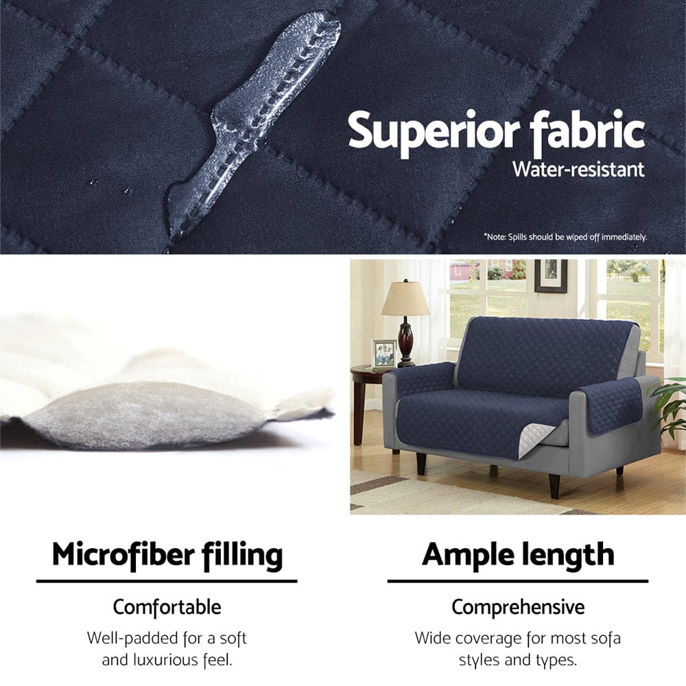 Artiss Furniture > Sofas > Sofa Accessories Artiss Sofa Cover Couch Covers 3 Seater Quilted Dark Grey