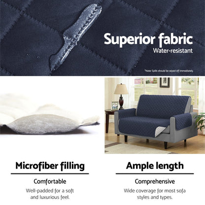 Artiss Furniture > Sofas > Sofa Accessories Artiss Sofa Cover Couch Covers 3 Seater Quilted Dark Grey