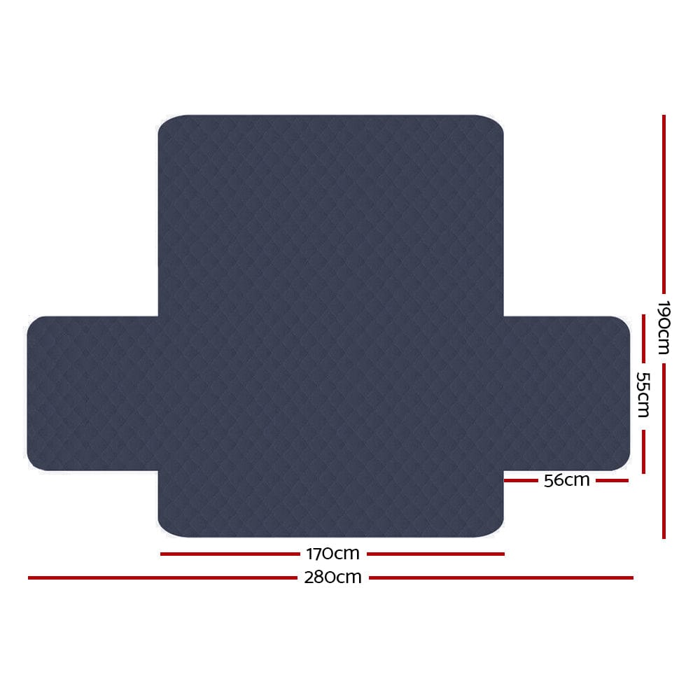 Artiss Furniture > Sofas > Sofa Accessories Artiss Sofa Cover Couch Covers 3 Seater Quilted Dark Grey