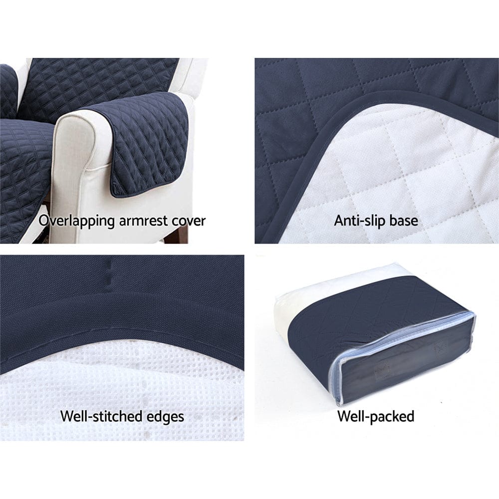 Artiss Furniture > Sofas > Sofa Accessories Artiss Sofa Cover Couch Covers 3 Seater Quilted Dark Grey