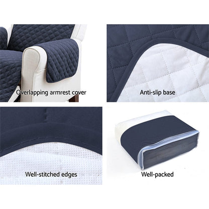 Artiss Furniture > Sofas > Sofa Accessories Artiss Sofa Cover Couch Covers 3 Seater Quilted Dark Grey