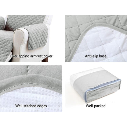 Artiss Furniture > Sofas > Sofa Accessories Artiss Sofa Cover Couch Covers 3 Seater Quilted Grey
