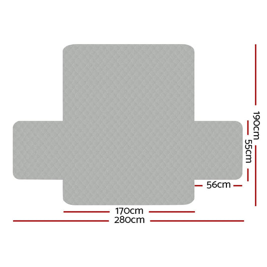 Artiss Furniture > Sofas > Sofa Accessories Artiss Sofa Cover Couch Covers 3 Seater Quilted Grey