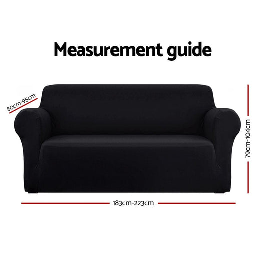 Artiss Furniture > Sofas > Sofa Accessories Artiss Sofa Cover Couch Covers 3 Seater Stretch Black