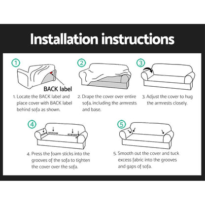 Artiss Furniture > Sofas > Sofa Accessories Artiss Sofa Cover Couch Covers 3 Seater Stretch Black
