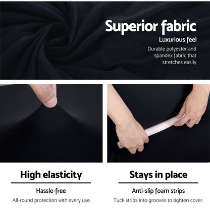 Artiss Furniture > Sofas > Sofa Accessories Artiss Sofa Cover Couch Covers 3 Seater Stretch Black