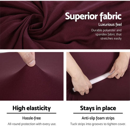 Artiss Furniture > Sofas > Sofa Accessories Artiss Sofa Cover Couch Covers 3 Seater Stretch Burgundy