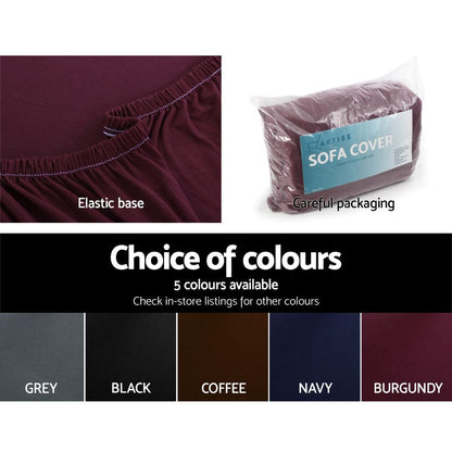Artiss Furniture > Sofas > Sofa Accessories Artiss Sofa Cover Couch Covers 3 Seater Stretch Burgundy