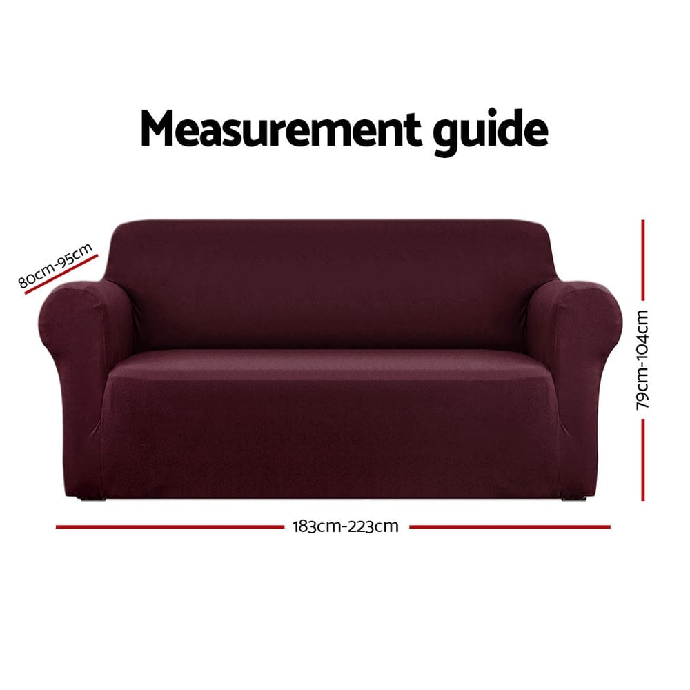 Artiss Furniture > Sofas > Sofa Accessories Artiss Sofa Cover Couch Covers 3 Seater Stretch Burgundy