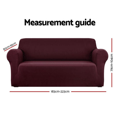 Artiss Furniture > Sofas > Sofa Accessories Artiss Sofa Cover Couch Covers 3 Seater Stretch Burgundy