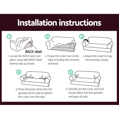 Artiss Furniture > Sofas > Sofa Accessories Artiss Sofa Cover Couch Covers 3 Seater Stretch Burgundy