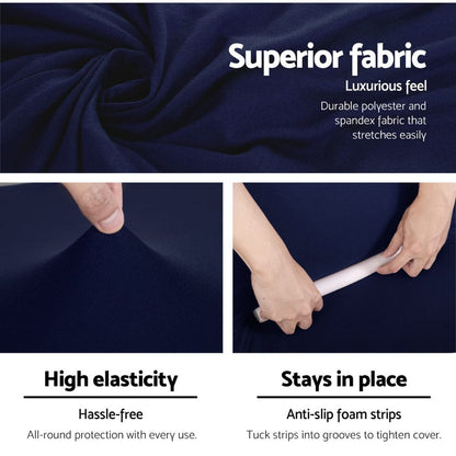 Artiss Furniture > Sofas > Sofa Accessories Artiss Sofa Cover Couch Covers 3 Seater Stretch Navy