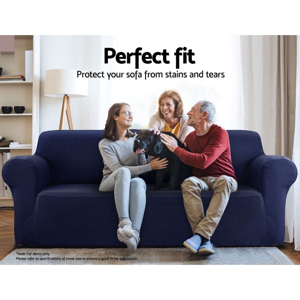Artiss Furniture > Sofas > Sofa Accessories Artiss Sofa Cover Couch Covers 3 Seater Stretch Navy
