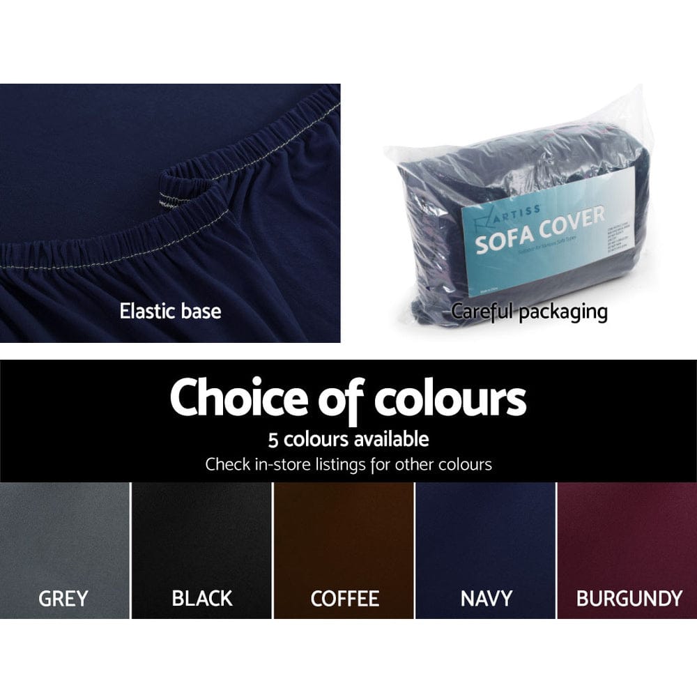 Artiss Furniture > Sofas > Sofa Accessories Artiss Sofa Cover Couch Covers 3 Seater Stretch Navy