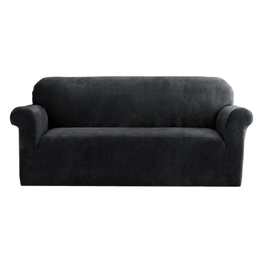 Artiss Furniture > Sofas > Sofa Accessories Artiss Sofa Cover Couch Covers 3 Seater Velvet Black