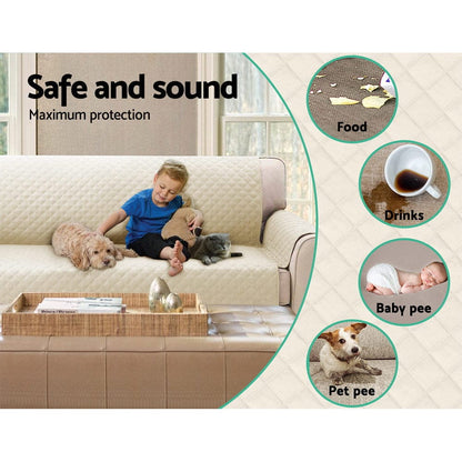 Artiss Furniture > Sofas > Sofa Accessories Artiss Sofa Cover Couch Covers 4 Seater 100% Water Resistant Beige