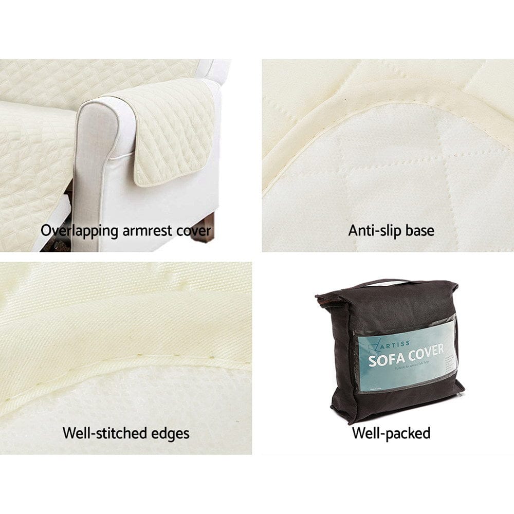 Artiss Furniture > Sofas > Sofa Accessories Artiss Sofa Cover Couch Covers 4 Seater 100% Water Resistant Beige