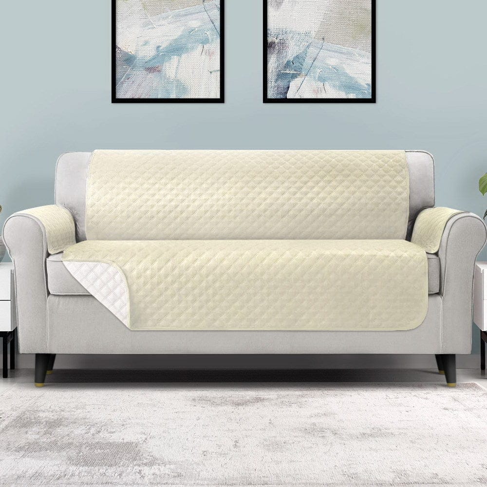 Artiss Furniture > Sofas > Sofa Accessories Artiss Sofa Cover Couch Covers 4 Seater 100% Water Resistant Beige