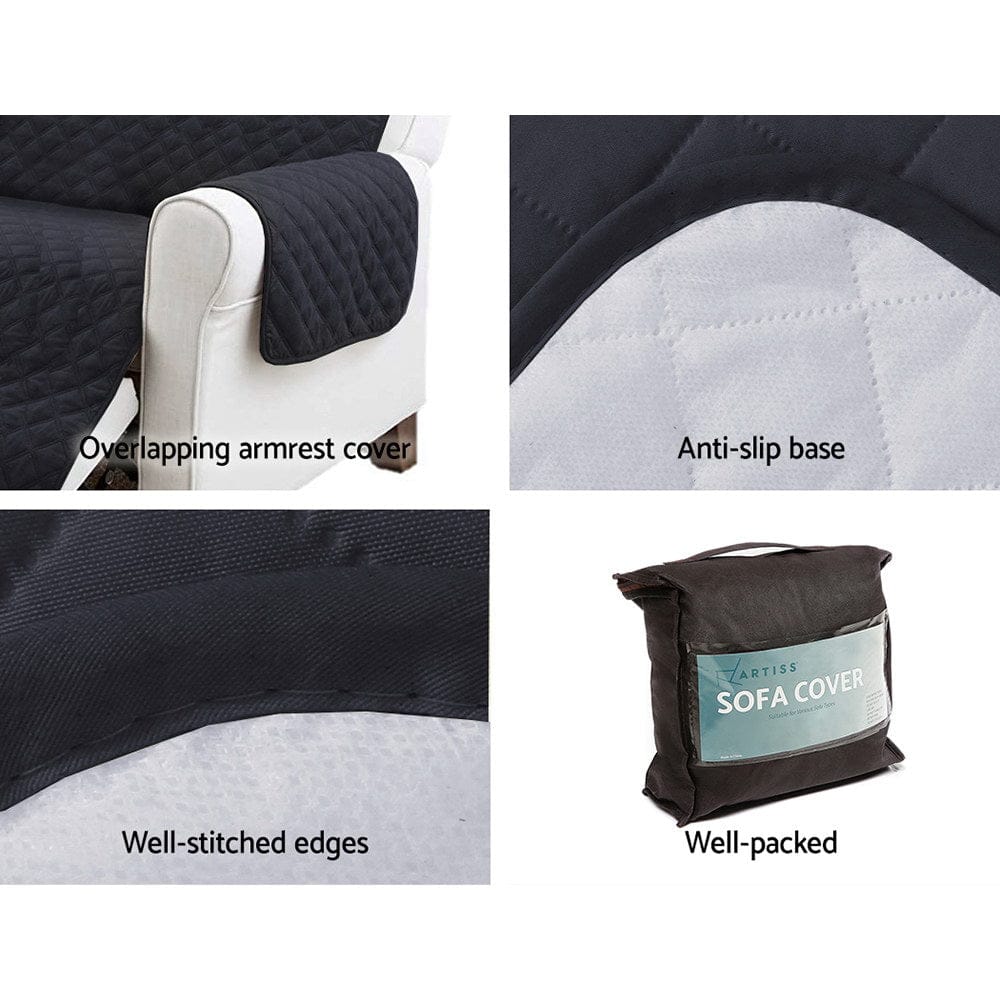 Artiss Furniture > Sofas > Sofa Accessories Artiss Sofa Cover Couch Covers 4 Seater 100% Water Resistant Dark Grey