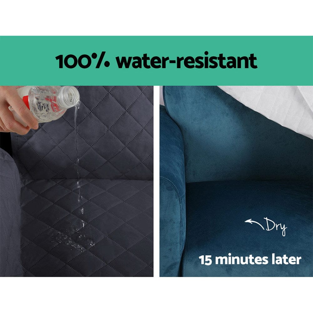 Artiss Furniture > Sofas > Sofa Accessories Artiss Sofa Cover Couch Covers 4 Seater 100% Water Resistant Dark Grey