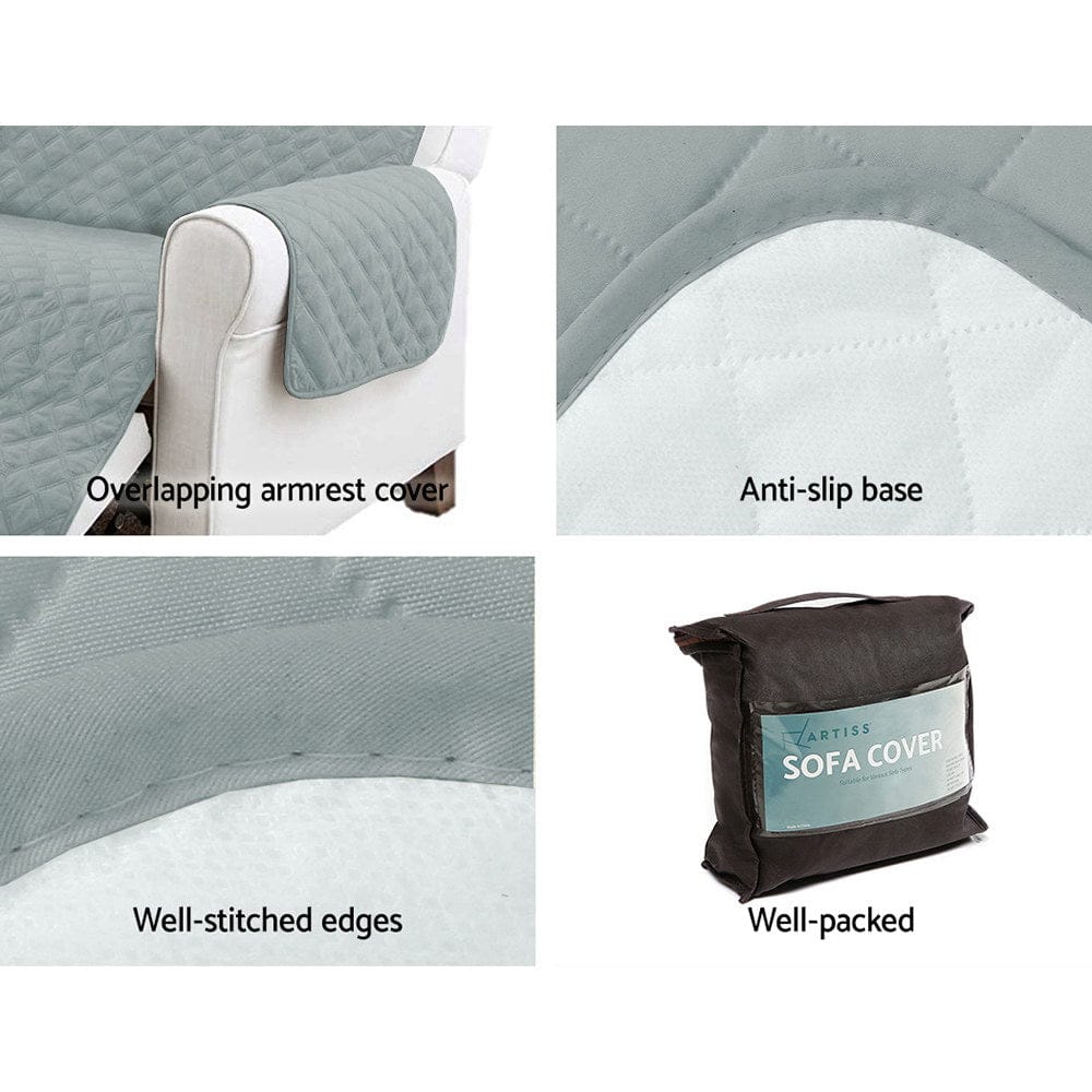 Artiss Furniture > Sofas > Sofa Accessories Artiss Sofa Cover Couch Covers 4 Seater 100% Water Resistant Grey
