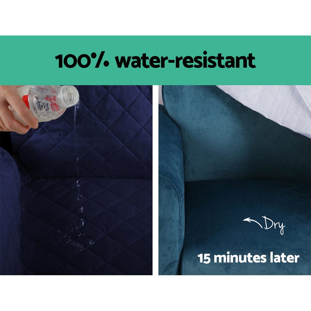 Artiss Furniture > Sofas > Sofa Accessories Artiss Sofa Cover Couch Covers 4 Seater 100% Water Resistant Navy