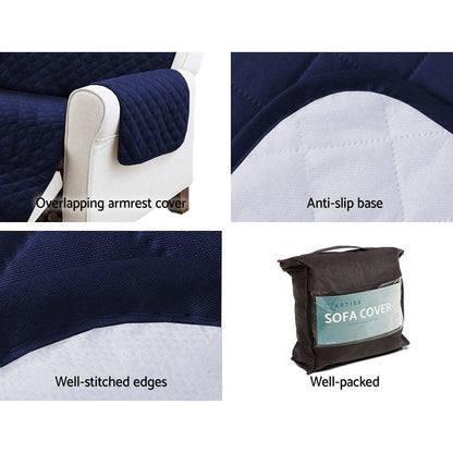 Artiss Furniture > Sofas > Sofa Accessories Artiss Sofa Cover Couch Covers 4 Seater 100% Water Resistant Navy