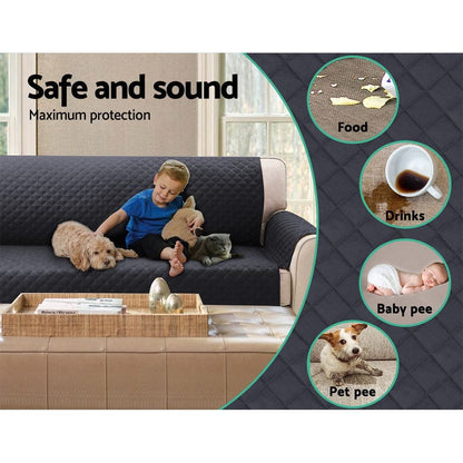 Artiss Furniture > Sofas > Sofa Accessories Artiss Sofa Cover Couch Covers 4 Seater Easy to Clean Dark Grey