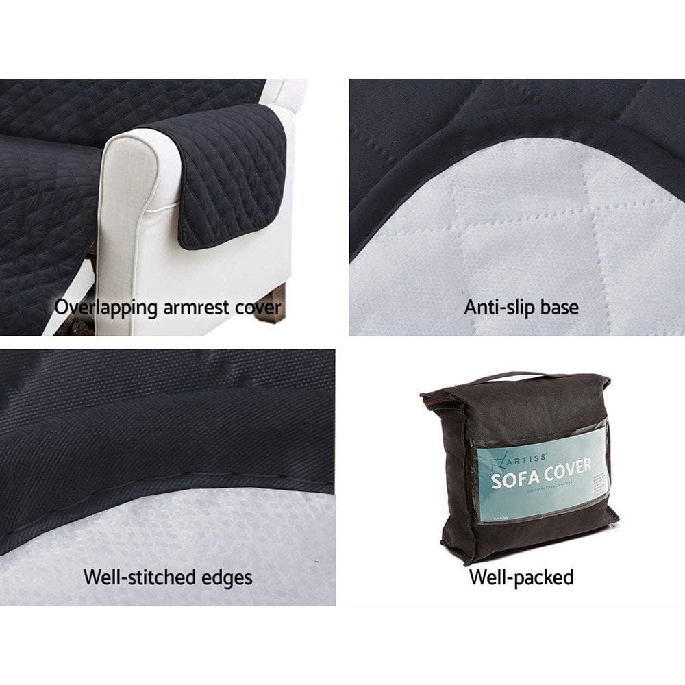 Artiss Furniture > Sofas > Sofa Accessories Artiss Sofa Cover Couch Covers 4 Seater Easy to Clean Dark Grey