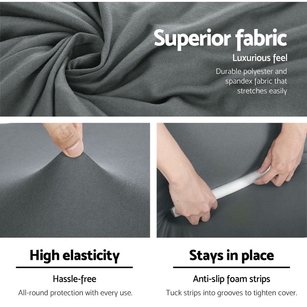 Artiss Furniture > Sofas > Sofa Accessories Artiss Sofa Cover Couch Covers 4 Seater Stretch Grey