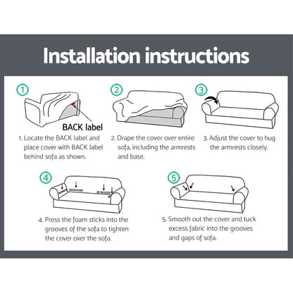 Artiss Furniture > Sofas > Sofa Accessories Artiss Sofa Cover Couch Covers 4 Seater Stretch Grey