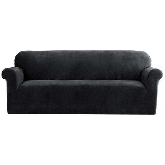 Artiss Furniture > Sofas > Sofa Accessories Artiss Sofa Cover Couch Covers 4 Seater Velvet Black