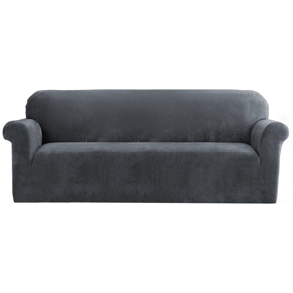 Artiss Furniture > Sofas > Sofa Accessories Artiss Sofa Cover Couch Covers 4 Seater Velvet Grey