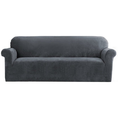 Artiss Furniture > Sofas > Sofa Accessories Artiss Sofa Cover Couch Covers 4 Seater Velvet Grey