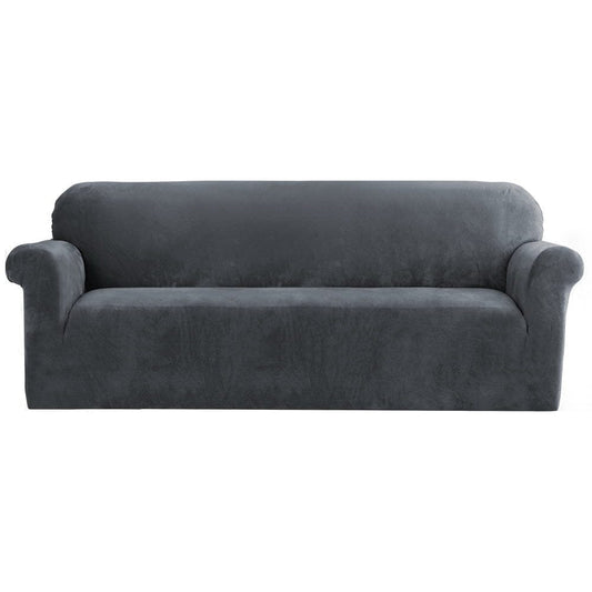 Artiss Furniture > Sofas > Sofa Accessories Artiss Sofa Cover Couch Covers 4 Seater Velvet Grey