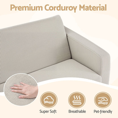 Artiss Furniture > Sofas > Sofas & Sofa Beds Artiss 2-in-1 Sofa Foam Couch with Side Pocket Light Grey