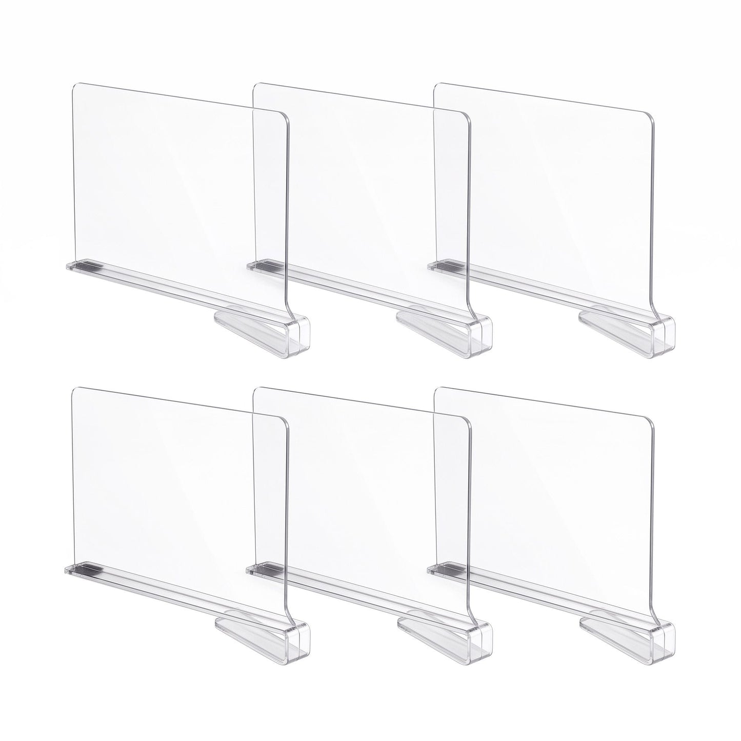 Artiss Health & Beauty > Personal Care > Deodorants & Anti-Perspirants Artiss 6 Pack Closet Organizers and Storage Clear Shelf Dividers