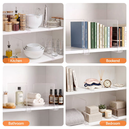Artiss Health & Beauty > Personal Care > Deodorants & Anti-Perspirants Artiss 6 Pack Closet Organizers and Storage Clear Shelf Dividers