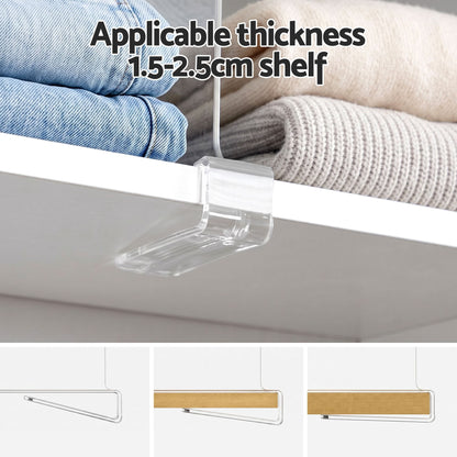 Artiss Health & Beauty > Personal Care > Deodorants & Anti-Perspirants Artiss 6 Pack Closet Organizers and Storage Clear Shelf Dividers