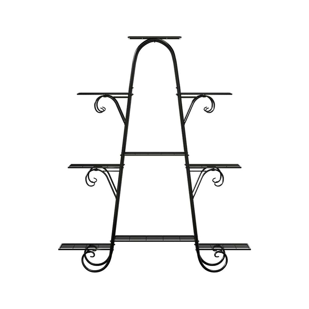 Artiss Home & Garden > Artificial Plants > Artificial Flowers & Plants Artiss Plant Stand 9 Tier Metal Flower Pot Shelf Black