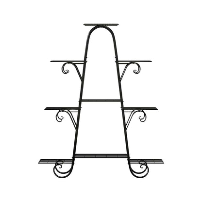 Artiss Home & Garden > Artificial Plants > Artificial Flowers & Plants Artiss Plant Stand 9 Tier Metal Flower Pot Shelf Black