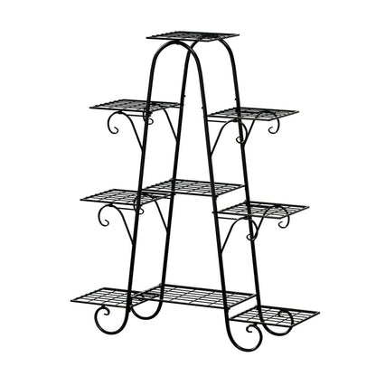 Artiss Home & Garden > Artificial Plants > Artificial Flowers & Plants Artiss Plant Stand 9 Tier Metal Flower Pot Shelf Black