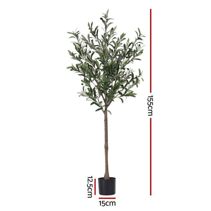 Artiss Home & Garden > Artificial Plants > Artificial Trees Artiss 155cm Artificial Olive Tree Faux Trees Indoor Decor Artificial Plants Lifelike Plant