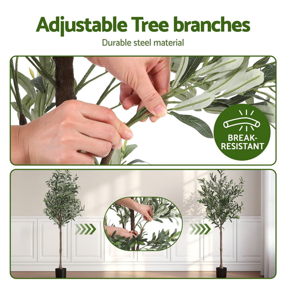 Artiss Home & Garden > Artificial Plants > Artificial Trees Artiss 155cm Artificial Olive Tree Faux Trees Indoor Decor Artificial Plants Lifelike Plant