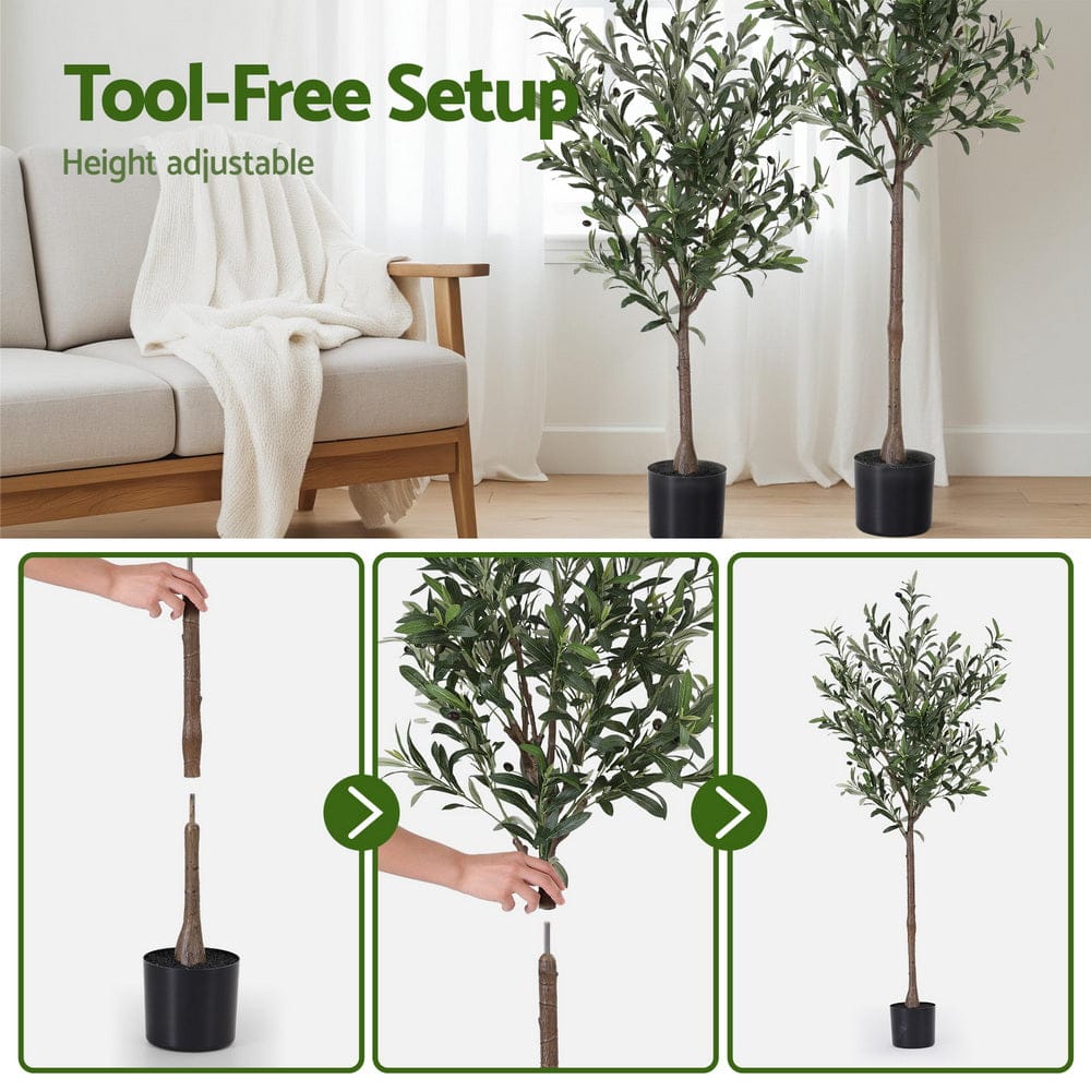 Artiss Home & Garden > Artificial Plants > Artificial Trees Artiss 155cm Artificial Olive Tree Faux Trees Indoor Decor Artificial Plants Lifelike Plant
