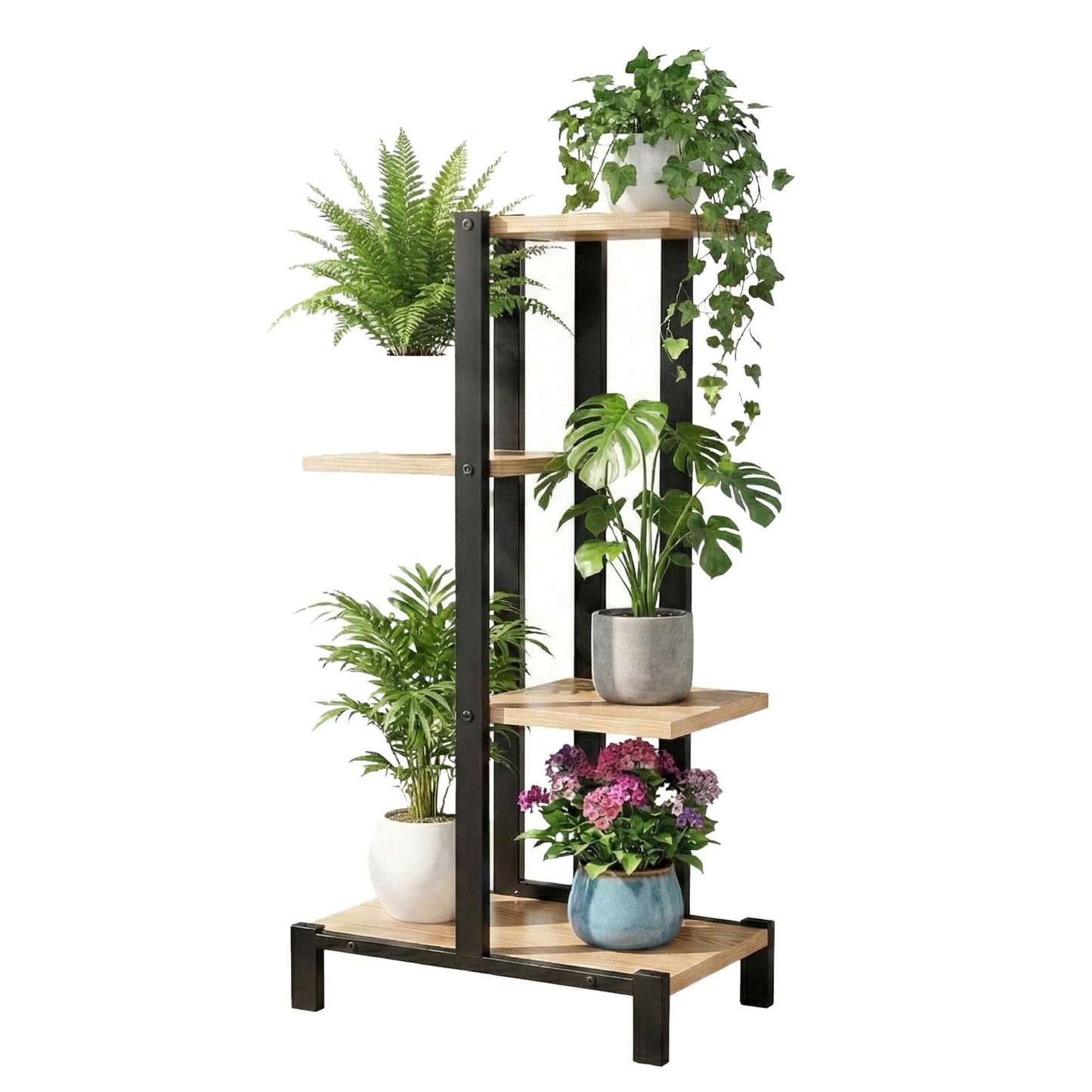 Artiss Home & Garden > Artificial Plants > Pots, Planters & Accessories Artiss 4 Tiers Plant Stand Metal Flower Pots Shelf Indoor Outdoor Garden Home